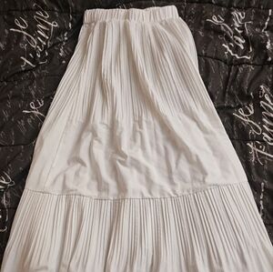 White pleaded skirt. Flowy, thick and comfy material.